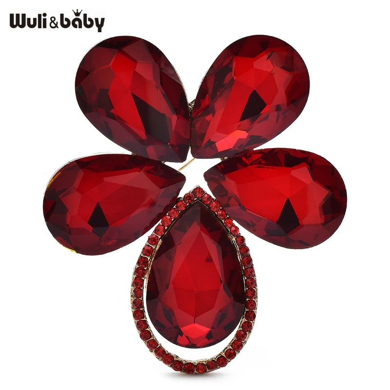 PENDRA Floraspark 3-Color Crystal Flower Brooch