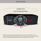 PENDRA Lunaaya Metal Black Metal Buckle Skull Corset Belt