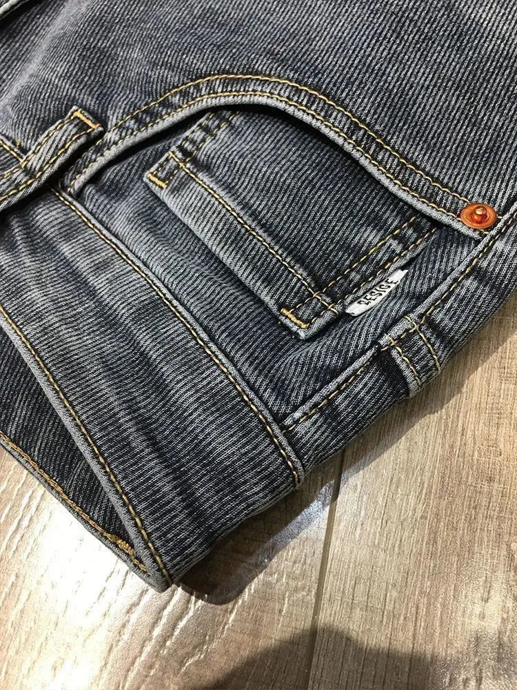 Fashion Men's Casual Denim Jeans High-quality Slim Fit Spring Autumn Blue Stretch Cowboy Stylish Luxury Clothing Men Trousers