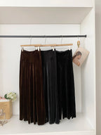 Autumn and winter new retro fashionable high-end velvet versatile casual pants loose fit wide leg pants for women