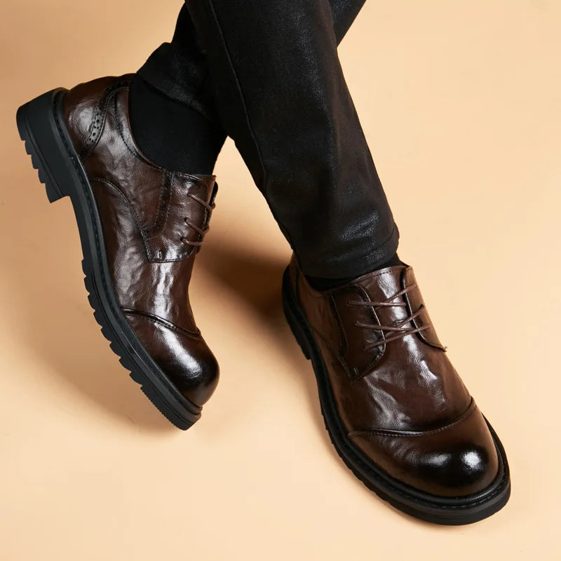 PENDRA Leather Lace Platform Shoes