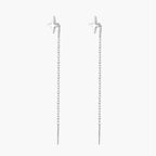 Ventfille 925 Sterling Silver Star Earring for Women Girl Simple Tassels Chain Fashion Office Jewelry Gift Dropshipping
