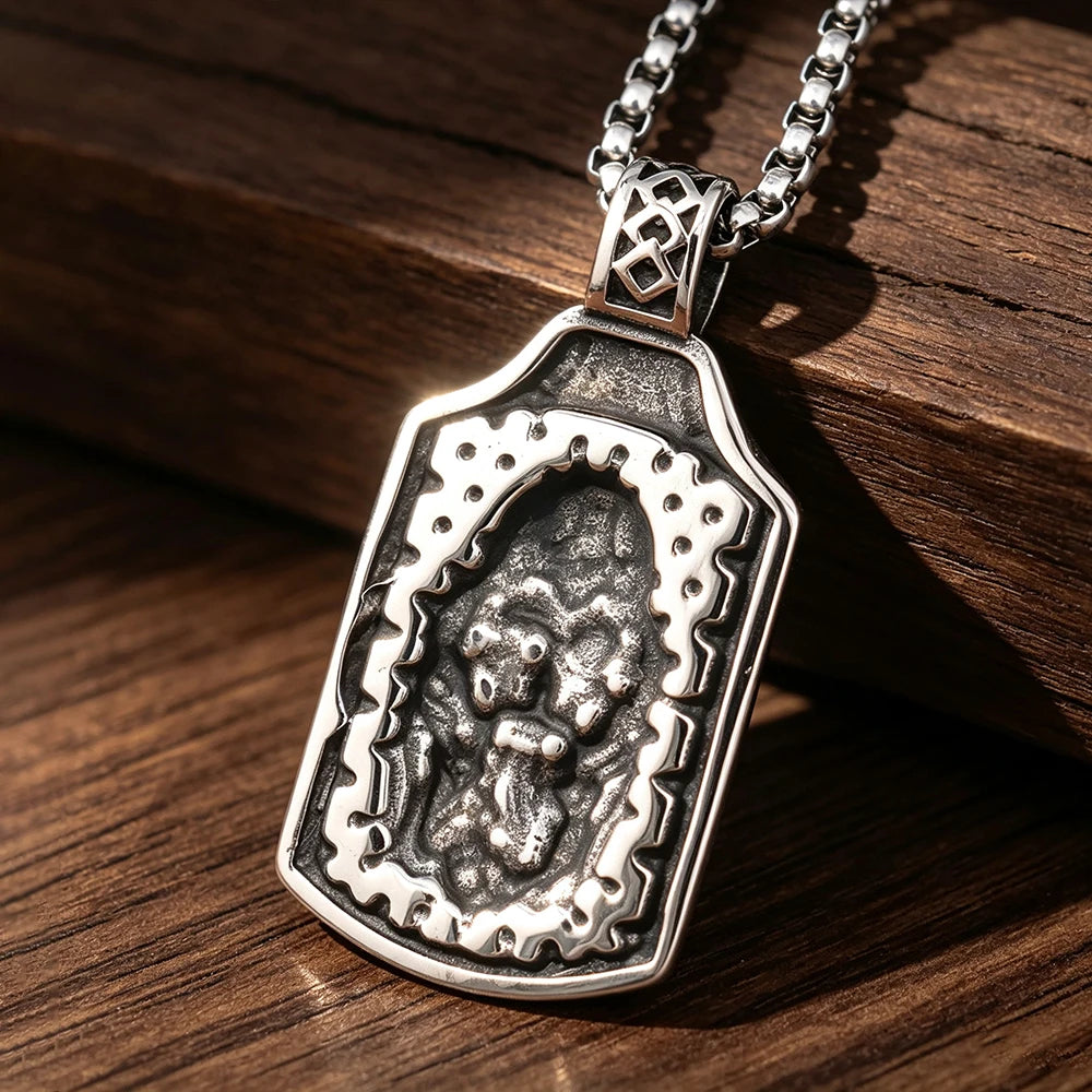 PENDRA Vikingwarrior Vintage Stainless Steel Warrior Necklace