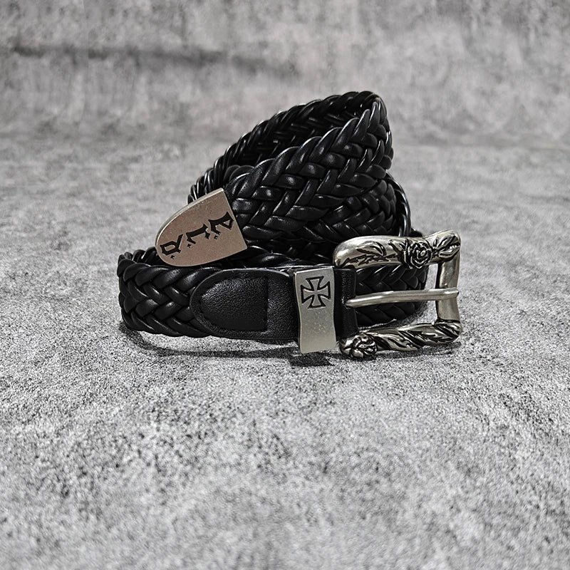 New Fashion Belt Male Cross High-end Luxury Designer Punk Jeans Belt for Men and Women Gothic Accessories Black Waistband