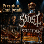 Ghost Skeletour World Tour Whiskey Decanter Gift Set, Glass Liquor Bottle with Tumbler Cups, Fan Collection Decor