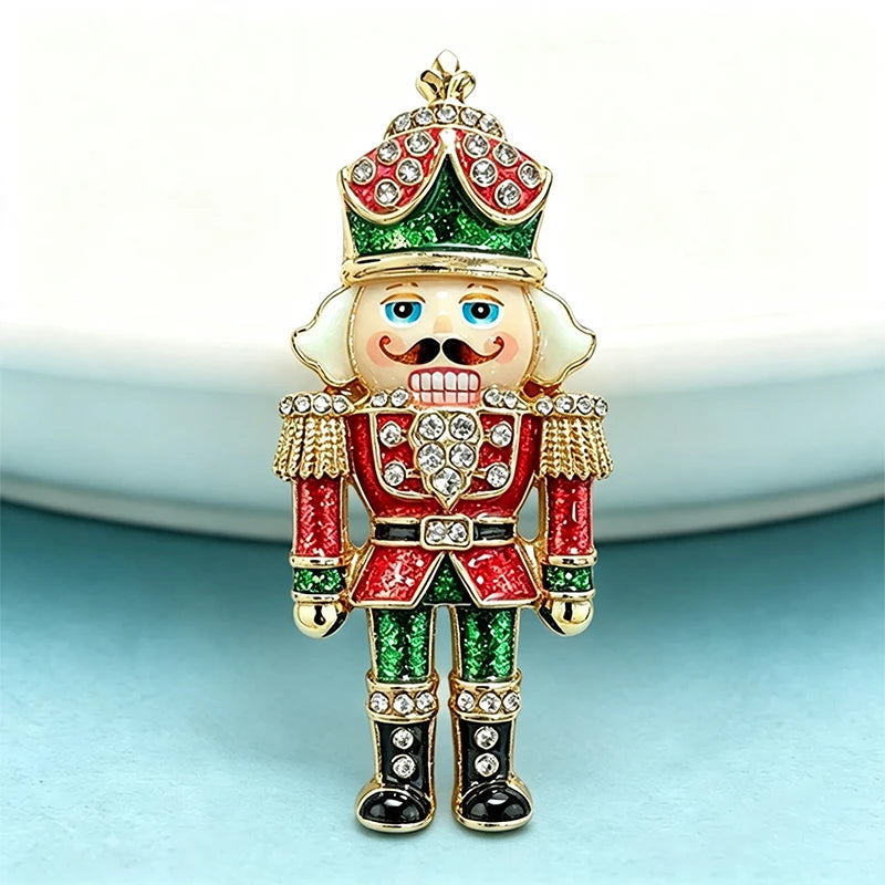 Wuli&baby Lovely King Character Brooches For Women Unisex 2-color Rhinestone Crown Royal King Party Casual Brooch Pin Gifts