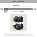PENDRA Velaellea Leather Skull Gothic Belt