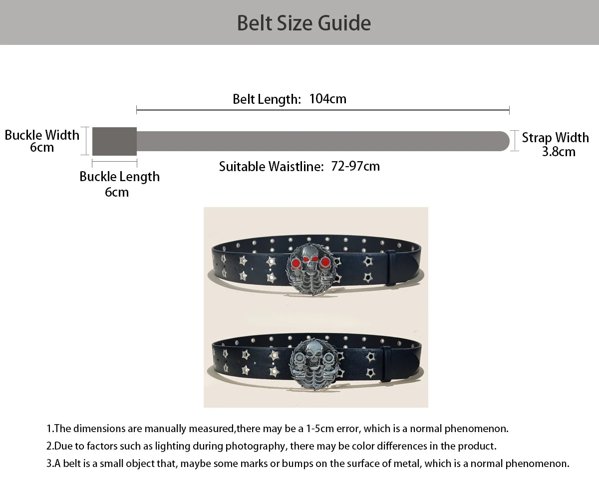 PENDRA Rheaine Leather Punk Hollow Belt