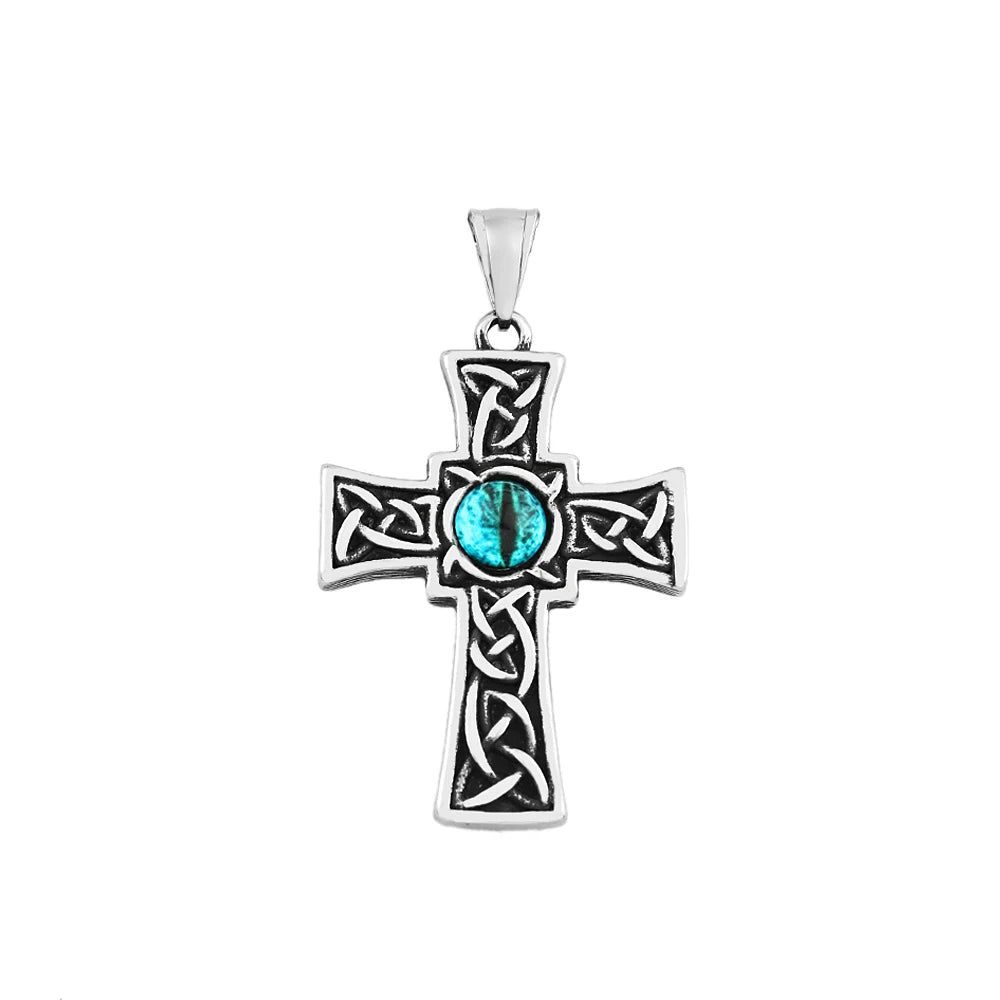 PENDRA Vikingeye Blue Eye Cross Pendant