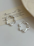 PENDRA Hollow Out Flower Hoop Earrings