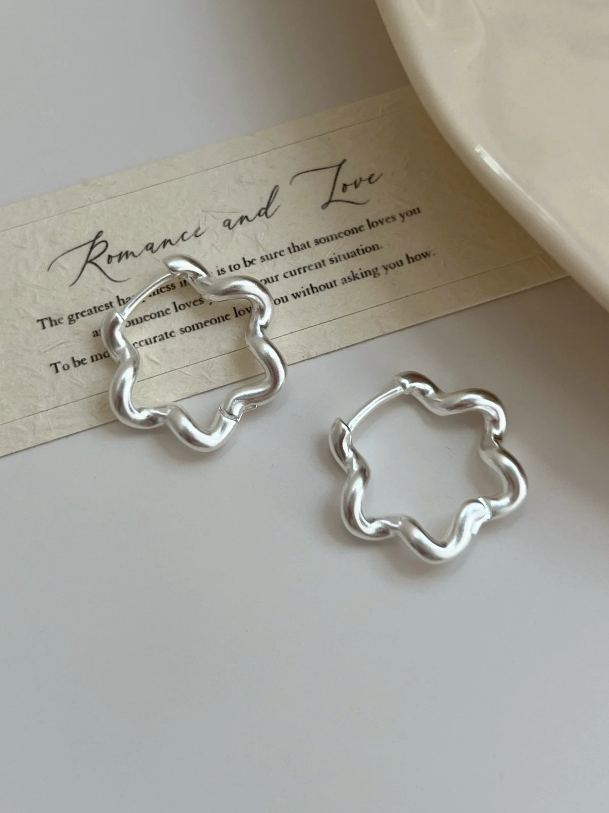 PENDRA Hollow Out Flower Hoop Earrings