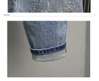 Casual Spring and Autumn Slim Denim Pencil Pants Men's Jean 2024 New Broken Hole Slim Fit Beggar Design High Street Washed Jeans