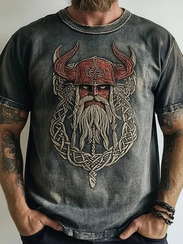 PENDRA Nordic Rune Printed Short-Sleeve T-Shirt