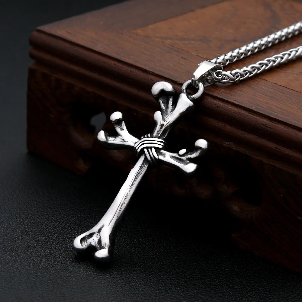 PENDRA Skullcross Stainless Steel Skull Cross Pendant
