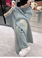 Y2K 2000s Wide Leg Baggy Denim Trouser Women's Washed Vintage Casual Pants Female High Street Retro High Waist Trashy Jeans