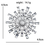 PENDRA Solara Rhinestone Round Sun Brooch