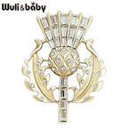 PENDRA Aurelia Golden Leaf Crystal Floral Brooch