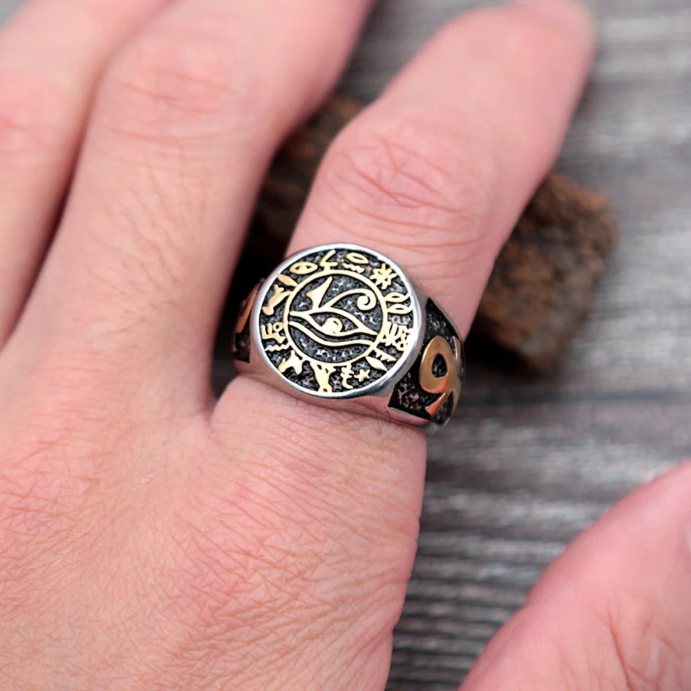 PENDRA Horus Egyptian Eye of Horus Ring