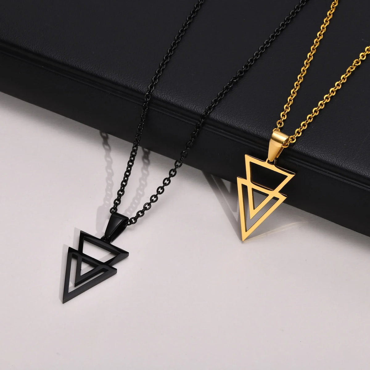 PENDRA Triangle Hollow Pendant Necklace