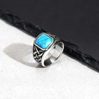 PENDRA Ethnic Knot Rune Black Ring