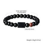 Men's Zodiac Bracelet,Red Agate Black Beaded Bracelets,Casual Birthday Gifts to BBF Son