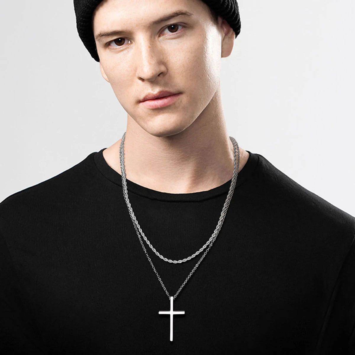 PENDRA Cross Double Pendant Necklace