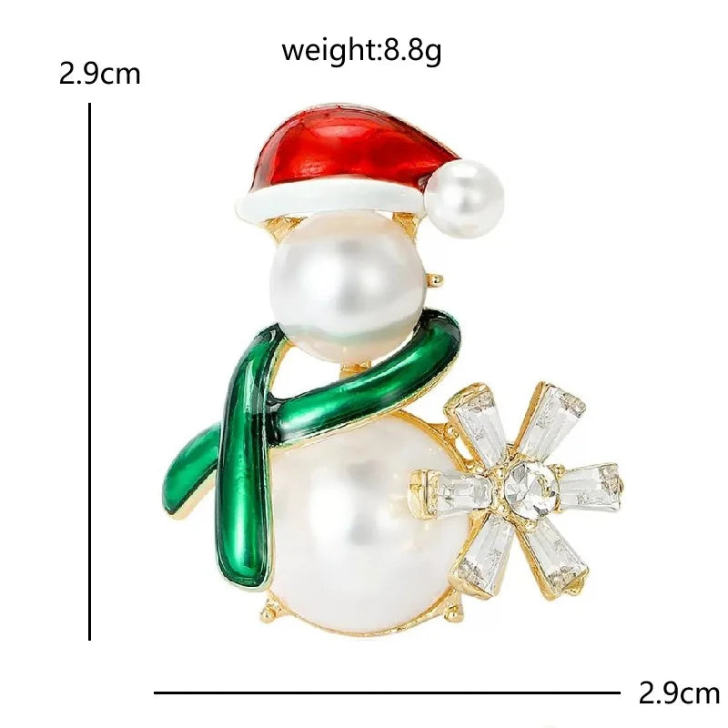 PENDRA Lovely Pearl Snowman Brooch