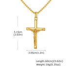 Waterproof Crucifix Cross Necklace for Men Boys,Stainless Steel Catholic Cross Pendant Necklace ,Religious Belief Jewelry Gift