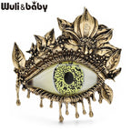 PENDRA Vintage Flower Eye Brooch