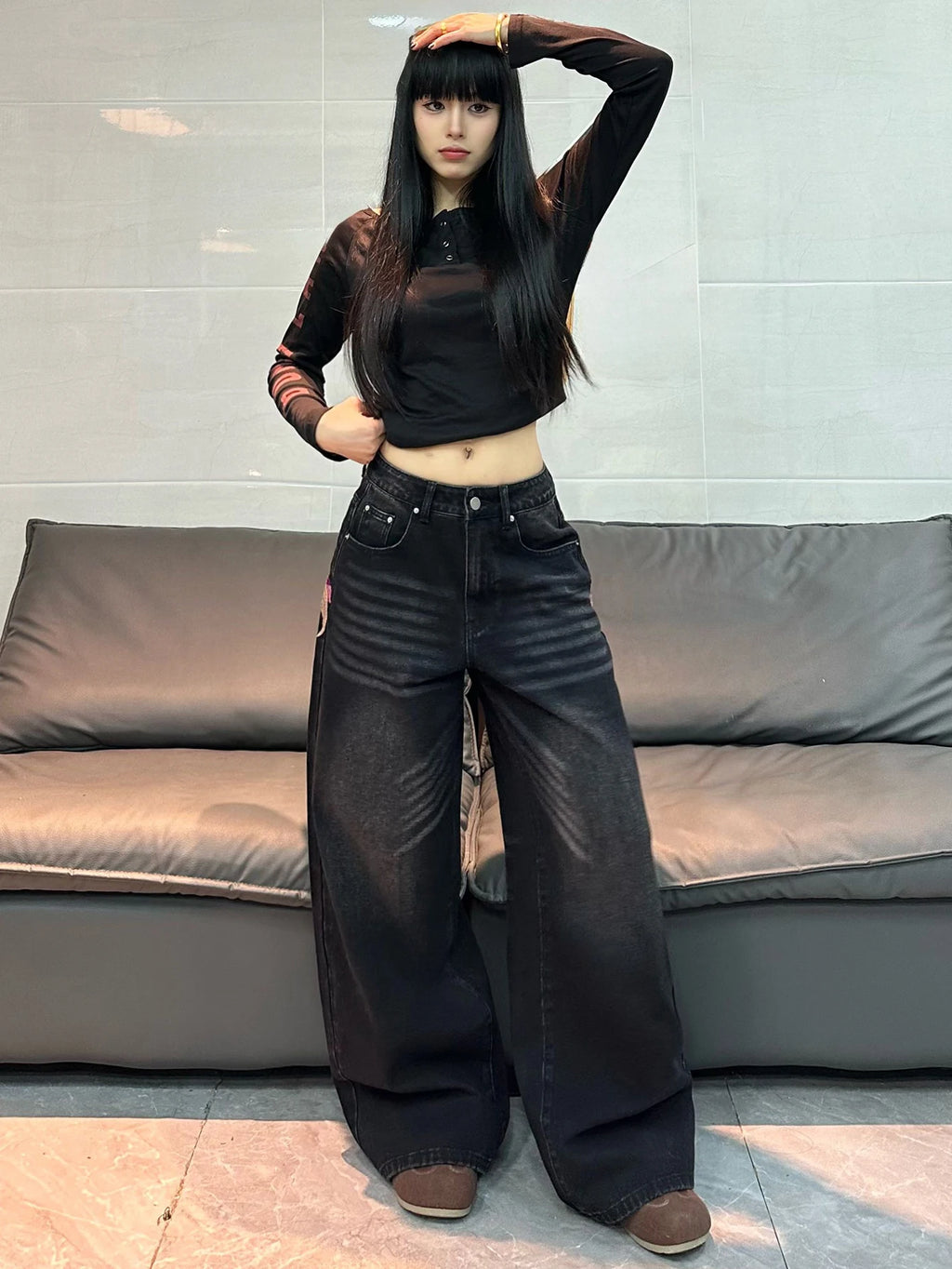 PENDRA American Butterfly Embroidery Jeans