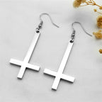 PENDRA Invertedcross Gothic Drop Earrings