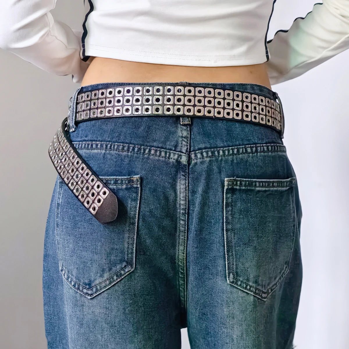 PENDRA Celesellea Genuine Leather Cross Punk Belt