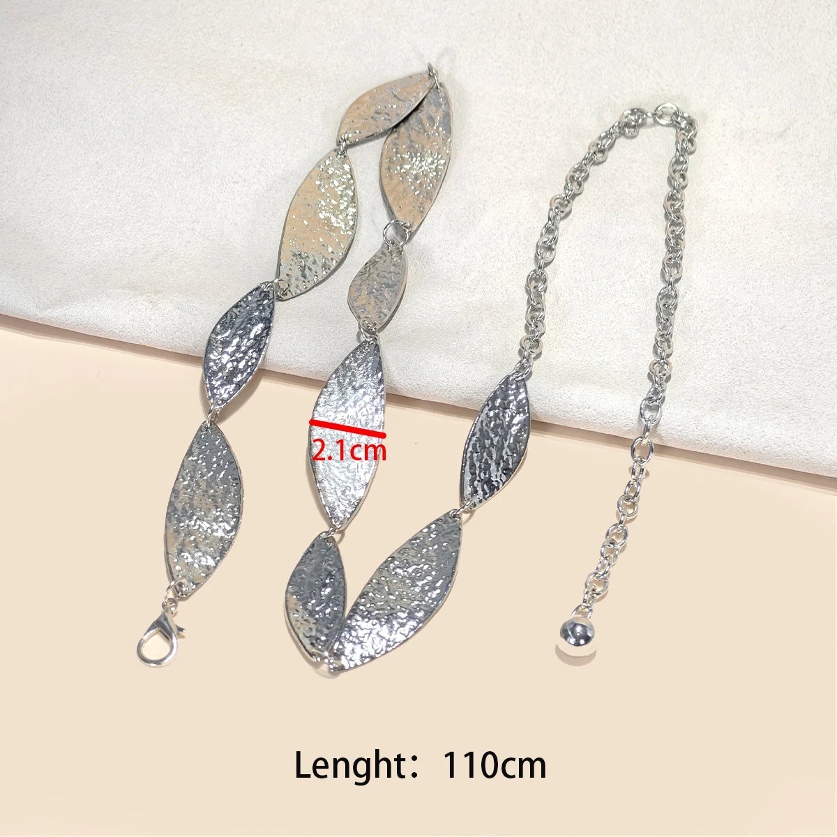 PENDRA Seraina Metal Silver Boho Waist Chain Belt