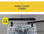New Kpop Summer Casual Knee Length Men's Jeans Shorts Fashion Embroidered Rabbit Printed Hot Drilled Slim Thin Short Trousers
