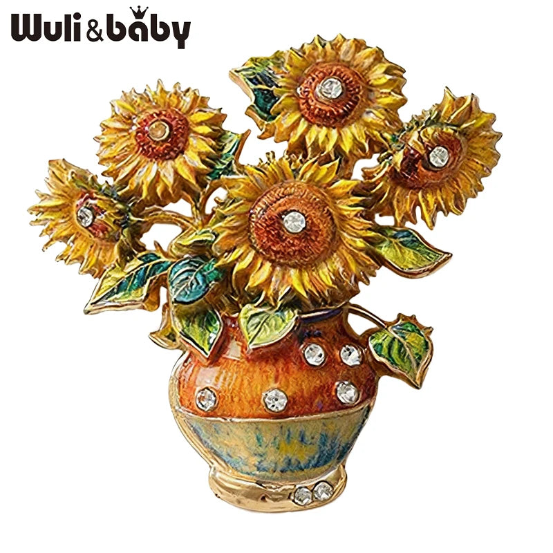 PENDRA Solara 2-Design Sunflower Brooch