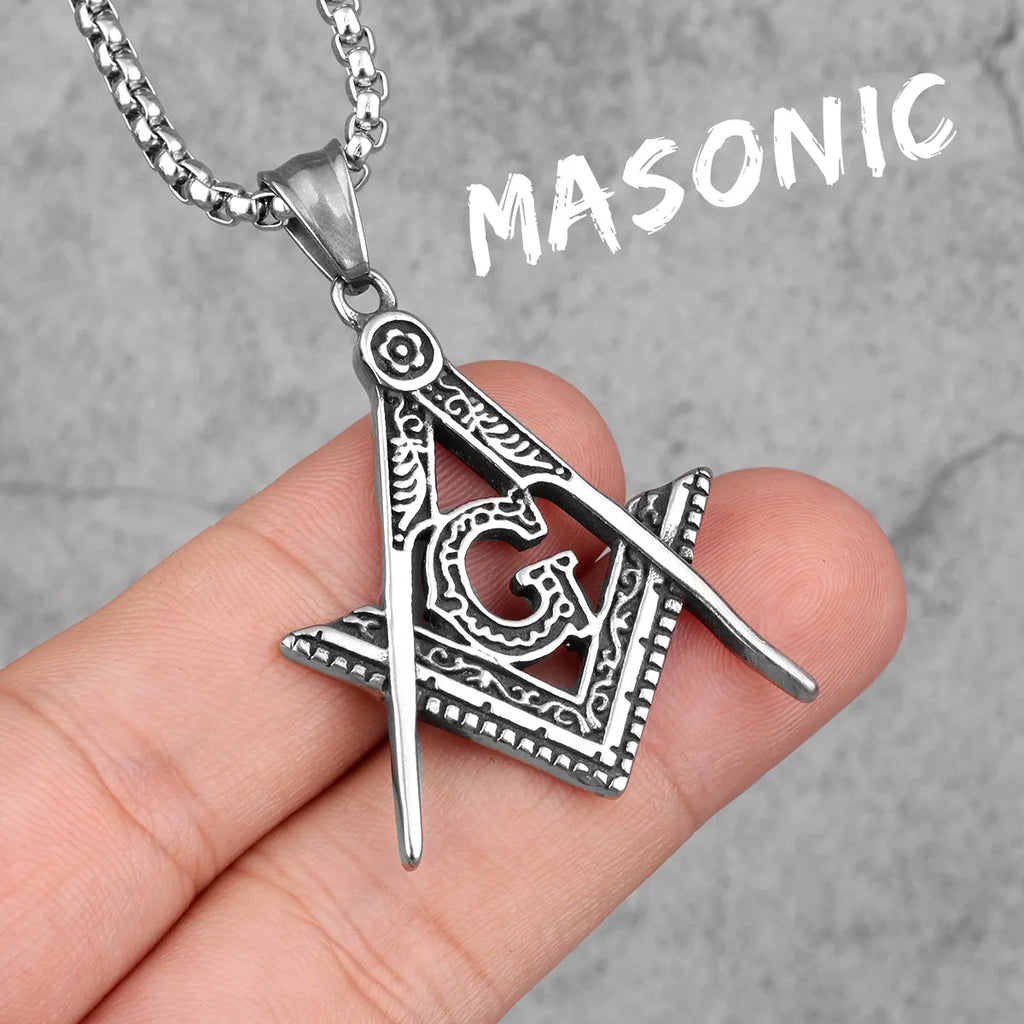 PENDRA Freemason Masonic Boyfriend Steel Necklace