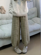PENDRA Diamond Grid Cotton Pants