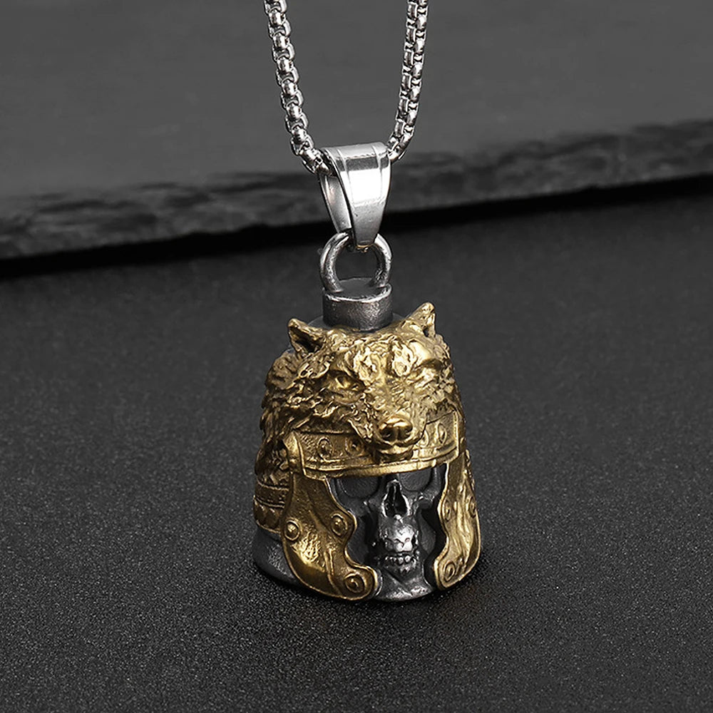 PENDRA Wolfbell Viking Warrior Wolf Bell Pendant