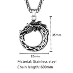 PENDRA Celtic Knot Rune Serpent Necklace