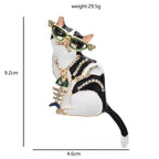 PENDRA Fishbone Cat Enamel Animal Brooch