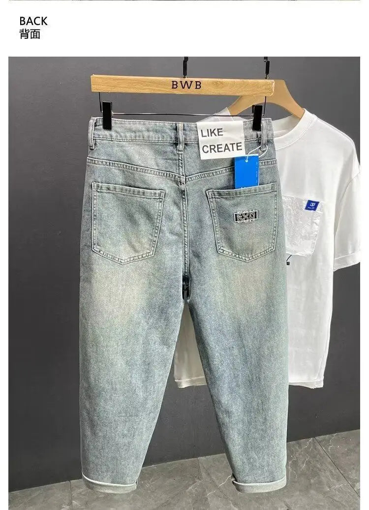 PENDRA Straight Leg Denim Washed Pants