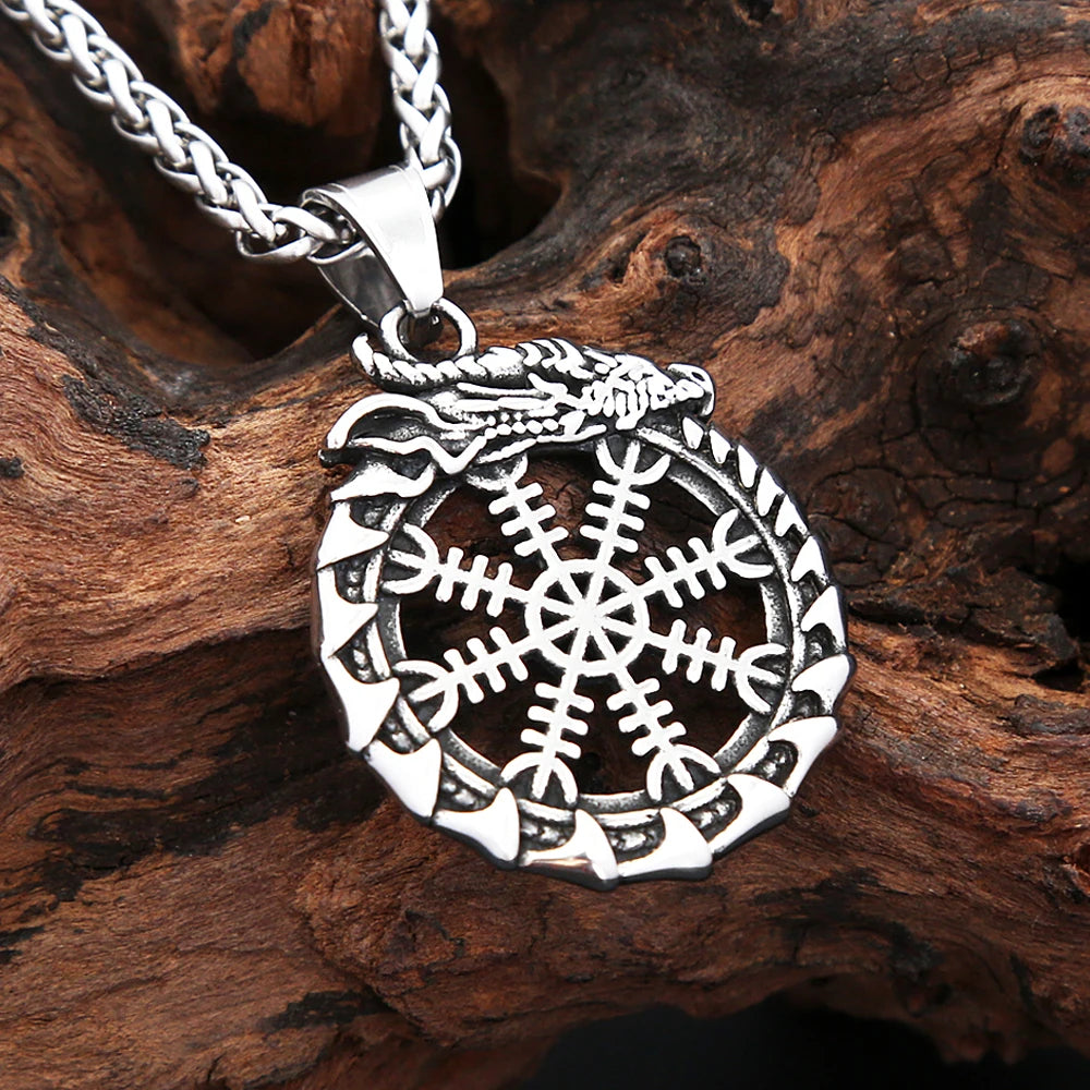 PENDRA Ouroboros Viking Dragon Snake Pendant Necklace