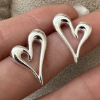 PENDRA Curved Geometry Sterling Silver Earrings