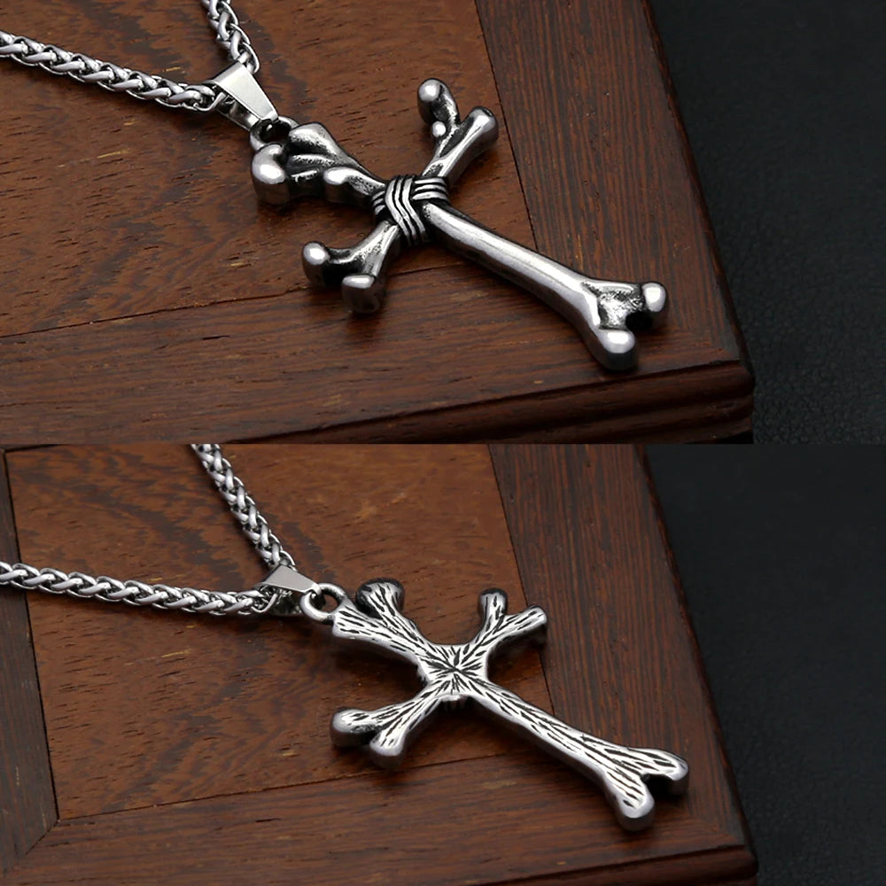 PENDRA Skullcross Stainless Steel Skull Cross Pendant