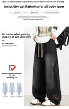 PENDRA Embroidery Washed Straight Pants
