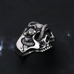 PENDRA Snakeskull Gothic Skull Snake Ring