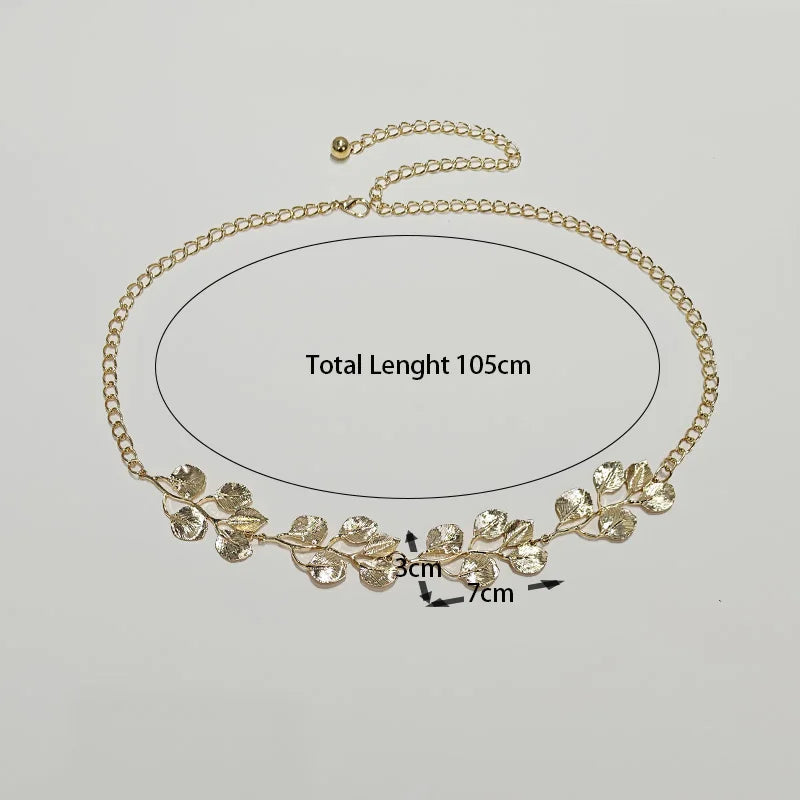 Luxury Designer Belt Female Summer Vacation Petal Flower Elegant Waist Chain for Women Beach Belly Chain Belt Party Body Jewelry
