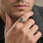 Punk Ankh Cross Rings for Men,Vintage Stainless Steel Signet Ring Statement Ring,Religious Amulet Jewelry Gift