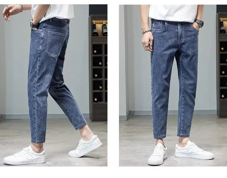 Comfortable Stylish Trendy Luxury Men's Jeans 2023 Summer Blue Cowboy Classic Jeans Casual Stretch Luxury Denim Pants for Men