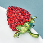 PENDRA Strawberrya Shining Rhinestone Strawberry Brooch